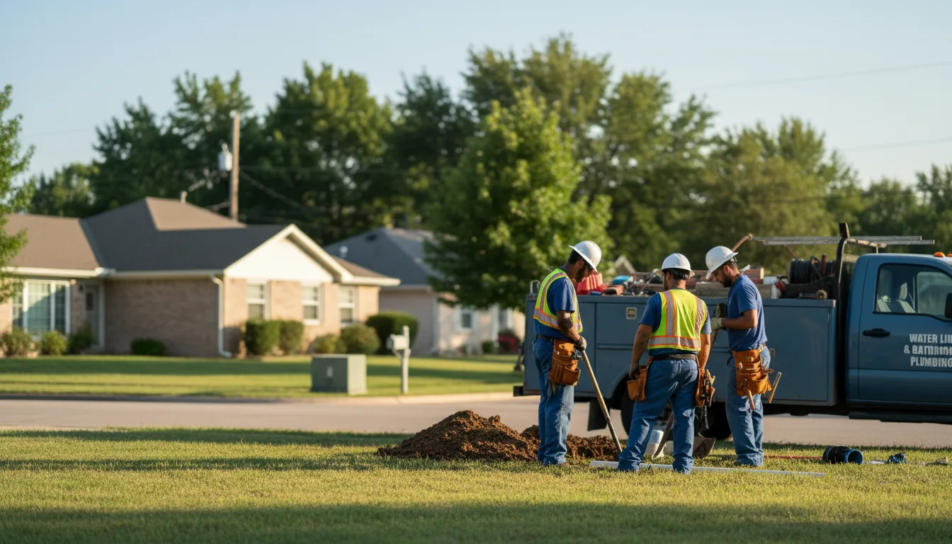 Residential water line and bathroom plumbing service in Glenmont, OH